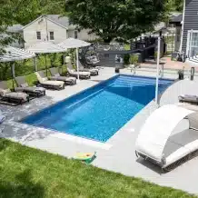 Low maintenance fiberglass pool less chemicals